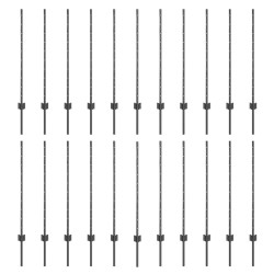 Poteaux de clôture argentés 44 pcs Gris Hauteur de 1 m. Métal 