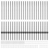 Poteaux de clôture argentés 44 pcs Gris Hauteur de 1 m. Métal 