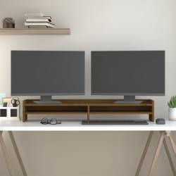 Support de moniteur Marron miel 100x24x16 cm Bois de pin solide 