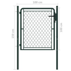 Portillon Acier 100x100 cm Vert 