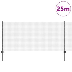 Kit clôture poules fil de fer Set de 2 Gris Métal, fil PVC 