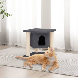 Arbre à chat avec griffoirs en sisal Gris foncé 37 cm 