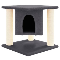 Arbre à chat avec griffoirs en sisal Gris foncé 37 cm 