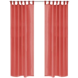 Rideau occultant 2 pcs Voile 140 x 225 cm Rouge 