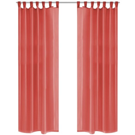 Rideau occultant 2 pcs Voile 140 x 225 cm Rouge 