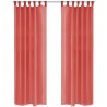 Rideau occultant 2 pcs Voile 140 x 225 cm Rouge 