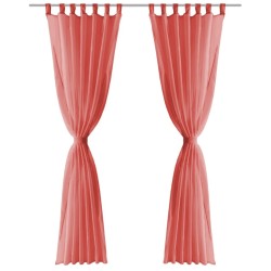 Rideau occultant 2 pcs Voile 140 x 225 cm Rouge 
