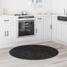 Tapis shaggy avec dos en latex Gris foncé ø120 cm 