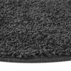 Tapis shaggy avec dos en latex Gris foncé ø120 cm 