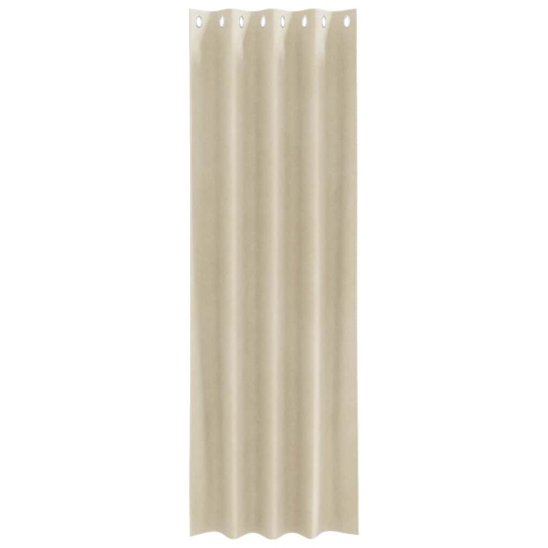 Rideaux occultants avec œillets 2 pcs en velours crème 