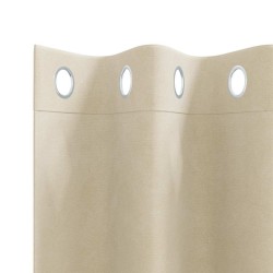 Rideaux occultants avec œillets 2 pcs en velours crème 