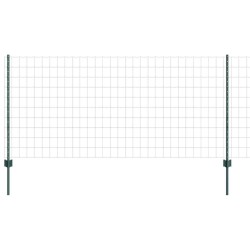 Euro Clôture avec 11 Poteaux Verts 1x25 m Acier 