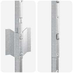 Poteaux de clôture 44 pcs Argent Hauteur de 150 cm. 