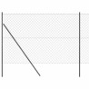 Jeu de Poteaux de Clôture Gris 1.5 x 10 m Acier galvanisé 