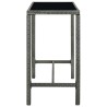 Table bar de jardin Gris 130x60x110 cm Résine tressée et verre 