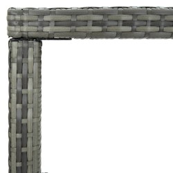 Table bar de jardin Gris 130x60x110 cm Résine tressée et verre 