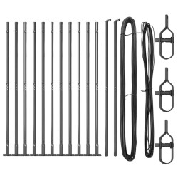 Ensemble de Poteaux de Clôture 13 pcs Gris Ø32mm 160 cm 