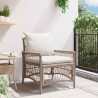 Chaise de jardin avec coussins Beige 60x70x78 cm en poly rotin 
