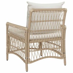 Chaise de jardin avec coussins Beige 60x70x78 cm en poly rotin 