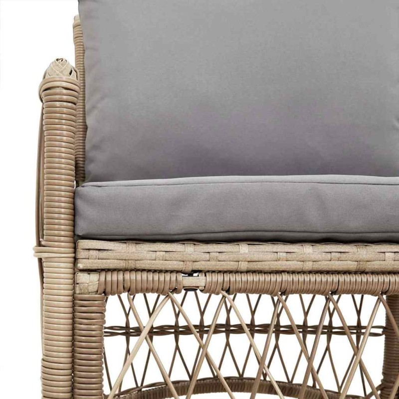 Chaise de jardin avec coussins Beige 60x70x78 cm Rattan synthétique 