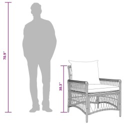 Chaise de jardin avec coussins Beige 60x70x78 cm Rattan synthétique 