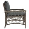Chaise de jardin avec coussins Gris en poly rotin 