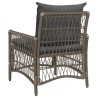 Chaise de jardin avec coussins Gris en poly rotin 