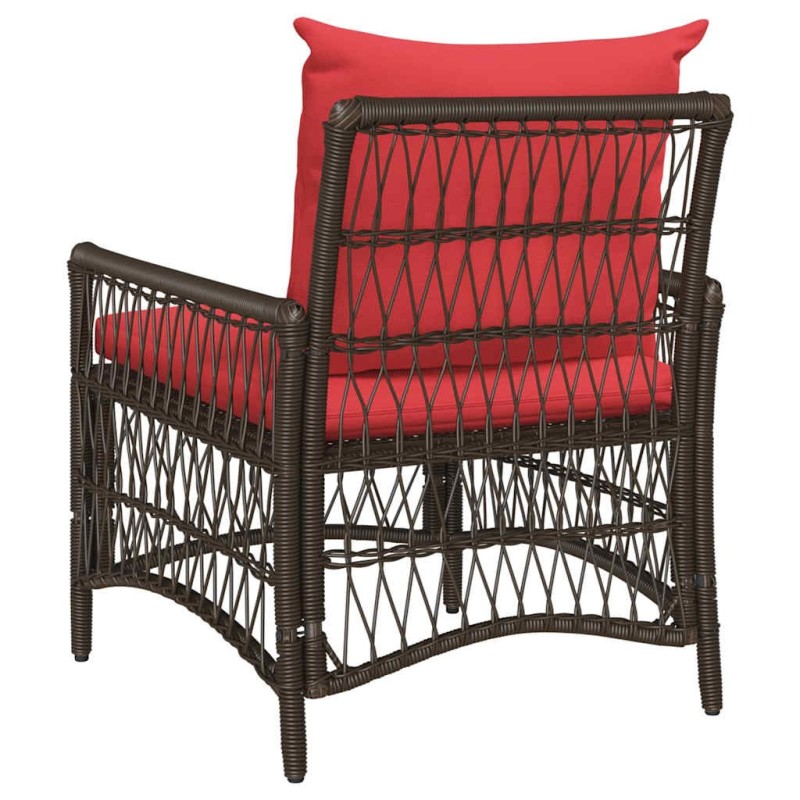 Chaise de jardin avec coussins marron 60x70x78 cm Rotin synthétique 
