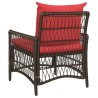 Chaise de jardin avec coussins marron 60x70x78 cm Rotin synthétique 