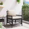 Chaise de jardin avec coussins noire 60x70x78 cm en osier 