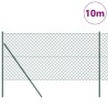 Jeu de Poteaux de Clôture Vert 1.4 x 10 m Acier galvanisé 