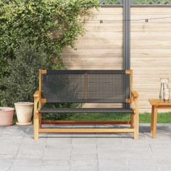 Banc de Jardin Noir 122x76x73,5 cm en Bois Massif d'Acacia 