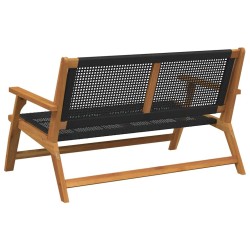 Banc de Jardin Noir 122x76x73,5 cm en Bois Massif d'Acacia 