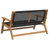 Banc de Jardin Noir 122x76x73,5 cm en Bois Massif d'Acacia 