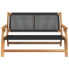 Banc de Jardin Noir 122x76x73,5 cm en Bois Massif d'Acacia 