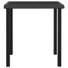 Table à dîner de jardin Noir 70x70x73 cm Résine tressée 