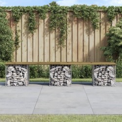 Banc de jardin design gabion 203x44x42 cm bois de pin imprégné 