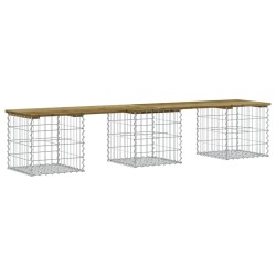 Banc de jardin design gabion 203x44x42 cm bois de pin imprégné 