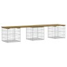 Banc de jardin design gabion 203x44x42 cm bois de pin imprégné 