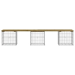 Banc de jardin design gabion 203x44x42 cm bois de pin imprégné 
