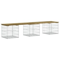 Banc de jardin design gabion 203x44x42 cm bois de pin imprégné 