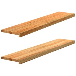 Marches d'escalier 2 pcs marron clair 120x30x2 cm chêne massif 