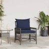 Chaise de jardin avec coussins gris 60x70x78 cm en poly rattan 