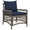 Chaise de jardin avec coussins gris 60x70x78 cm en poly rattan 