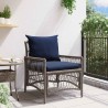 Chaise de jardin avec coussins gris 60x70x78 cm en poly rattan 