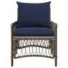 Chaise de jardin avec coussins gris 60x70x78 cm en poly rattan 