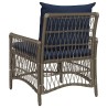 Chaise de jardin avec coussins gris 60x70x78 cm en poly rattan 