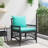 Chaise de jardin avec coussins noire 60x70x78 cm en polyrotin 