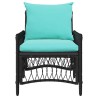 Chaise de jardin avec coussins noire 60x70x78 cm en polyrotin 