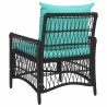 Chaise de jardin avec coussins noire 60x70x78 cm en polyrotin 